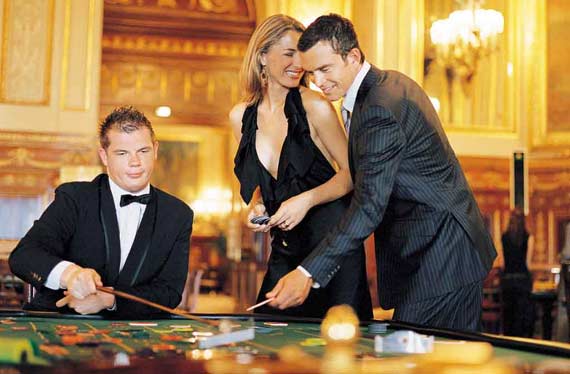 Georgia and Alan gambling at the Casino de Monte Carlo